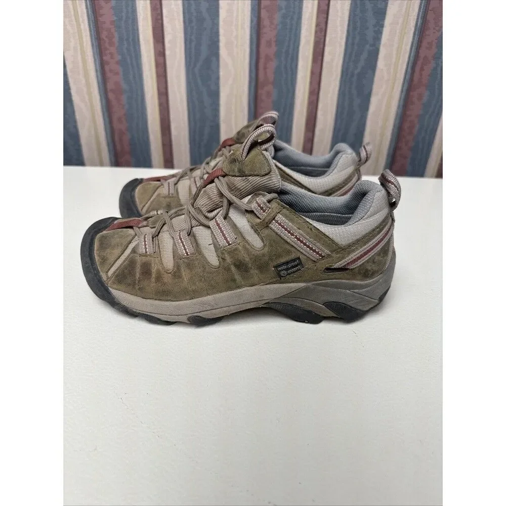 Keen E Event Women's Size 8 Hiking Boots Waterproof Brown Leather Lace Up Ankle